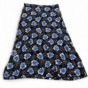 Eddie Bauer Floral Blue and Black Women's Skirt